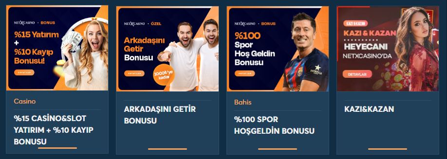 netxcasino kayıp bonusları